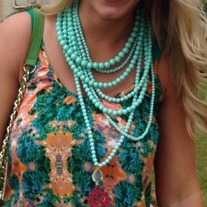 Mint layering necklace